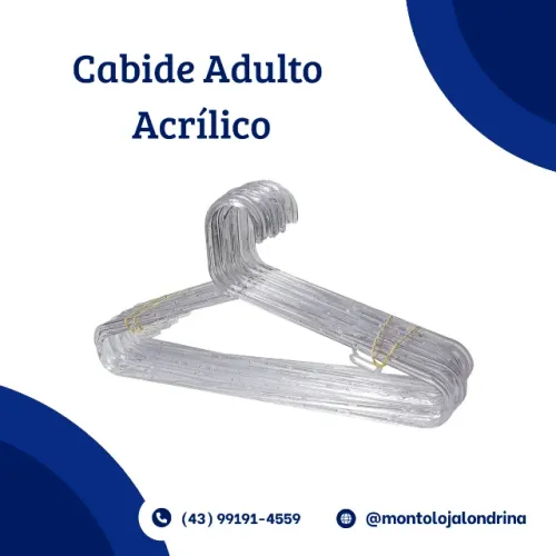 72 Unidades de Cabides Acrílico Adulto