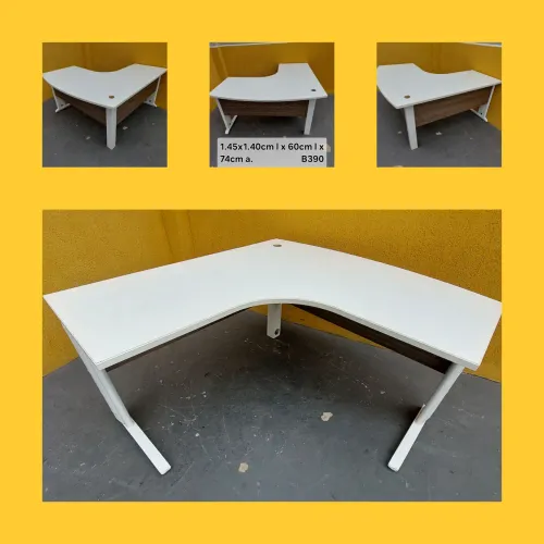 Mesa escritorio em L curvada
