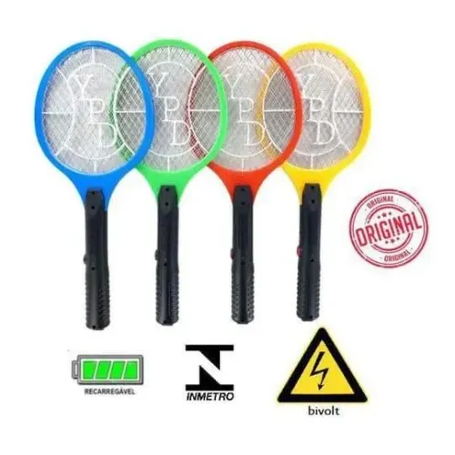 Raquete eletrica recarregável mata mosquito