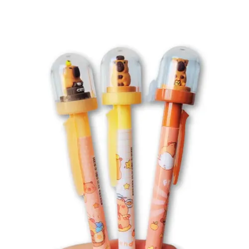 Caneta Fofa com Domo - Capivara Fofa no Topo ?