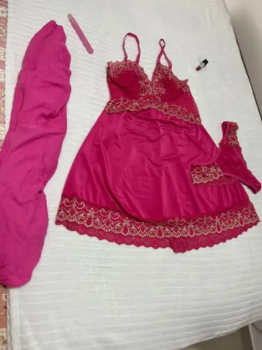 Conjunto de lingerie rosa - tamanho M