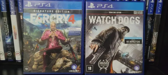2 jogos Far Cry 4 Signature Edition e Watch Dogs PS4