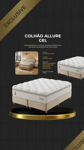 Colchão Solar Allure Gel Pocket  * Molas Ensacadas Individualmente * Pillow Top c/ Lâmina 