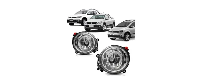 Par de Globos de Milha Luz para Volkswagen Saveiro Cross CrossFox G5 Reposição + lampadas