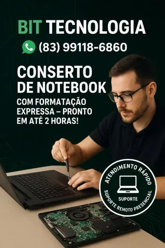 Conserto de Notebook João Pessoa - Troca de Tela, SSD, Formatação Expressa