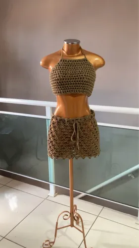 Conjunto crochê moda praia