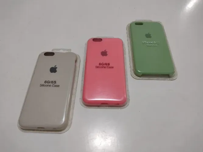 Capa Case Capinha Silicone Premium Aveludado iPhone 6g/6s Kit com 3