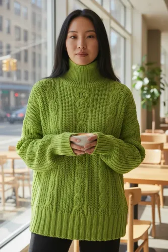 Blusa manga longa verde , trico