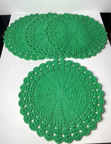 Sousplat de crochê verde 
