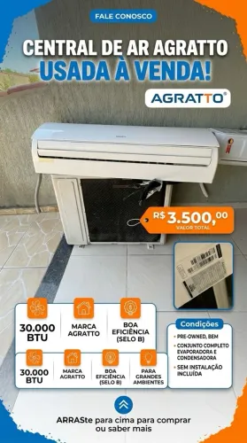 Ar-Condicionado Split Agratto de 30.000 BTUs usado