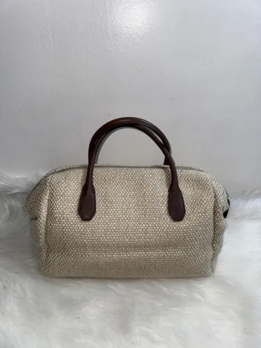 Bolsa italiana the row tecido jacquard e couro legítimo