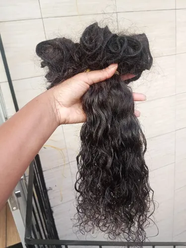 Cabelo humano 45 cm na tela