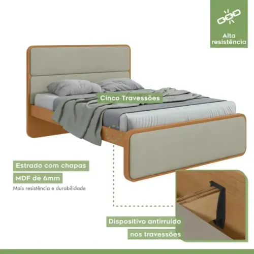Cama Casal Loop Luxo 1,40m Easy Like Estilo Hotel de Alto Padrão Cama Casal Loop Luxo 1,40