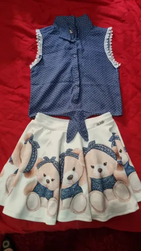 Conjunto short saía infantil 
