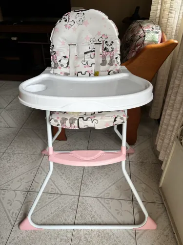 Cadeira De Alimentação Alta Galzerano - Estampa Nick Zoo Rosa