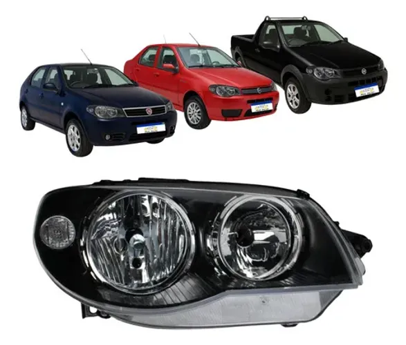 Farol Mascara Negra Fiat Palio Siena Strada 2004 A 2017 Ld Direito/passageiro