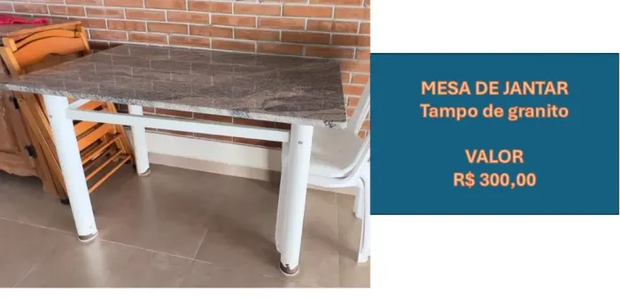 MESA JANTAR_ TAMPO DE MARMORE