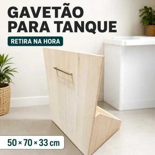 Gabinete para Tanque em MDF com Rodinhas - Ótimo Estado