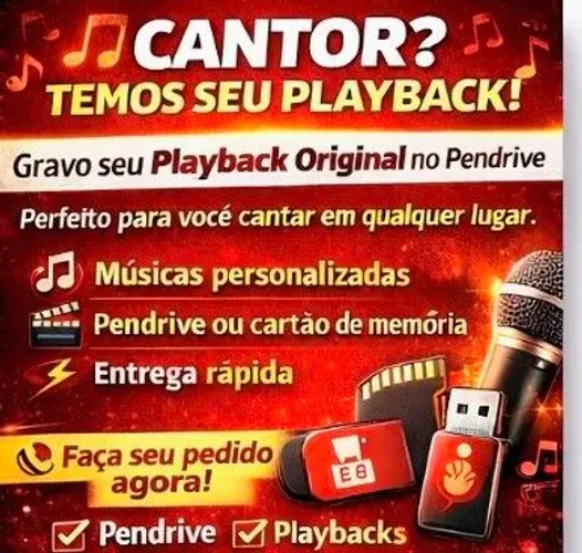 Gravamos seu playback original com qualidade 