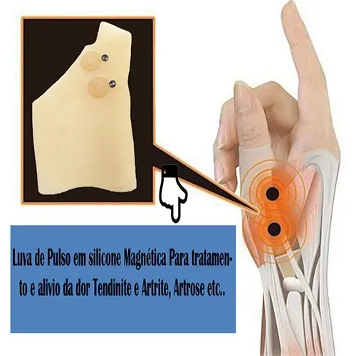 LUVA MAGNÉTICA DE SILICONE PARA PULSO E MÃO