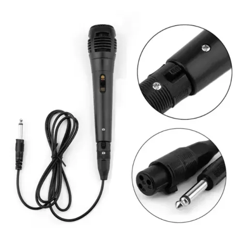 Microfone Dinâmico Com Cabo P10 Mão Karaokê - R$ 49,99  