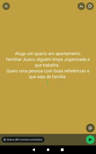 Alugo um quarto em ambiente de respeito e famíliar
