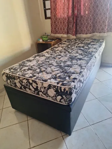 Cama box baú solteiro com colchão