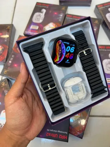 Smartwatch HR2 Ultra2 + Fones Bluetooth Sem Fio