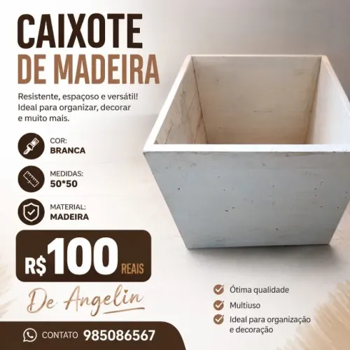 Caixote de madeira de Angelim