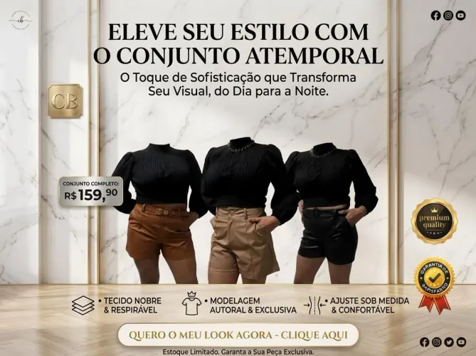 Conjunto Atemporal - Sofisticação em Cada Detalhe