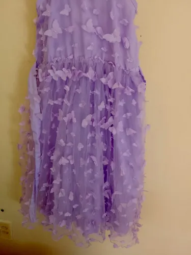 Vestido de festa mais sapato lavanda tema borboleta
