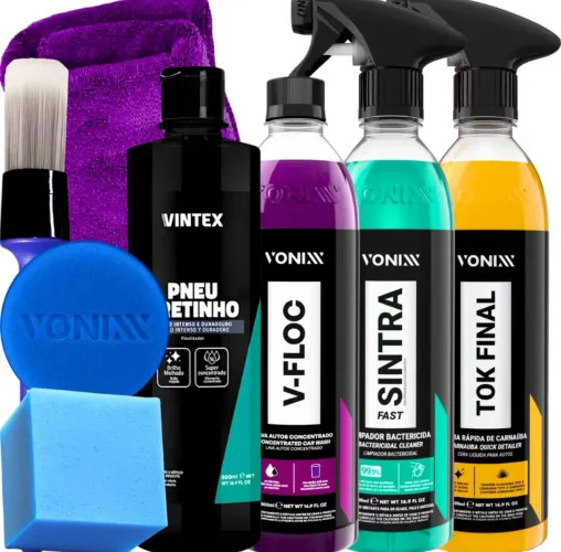 KIT SHAMPOO V-FLOC CERA TOK FINAL VEXUS VONIXX PRETINHO VINTEX
