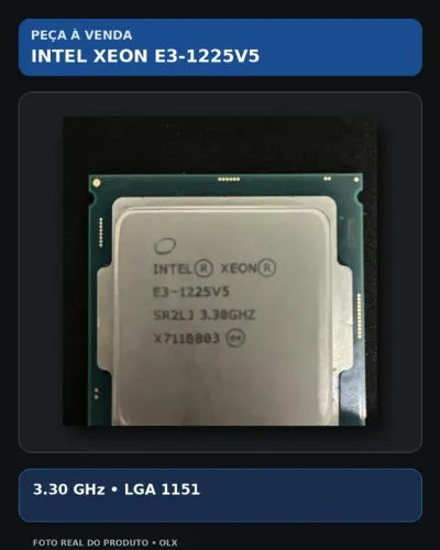 Processador Intel Xeon E3-1225 V5