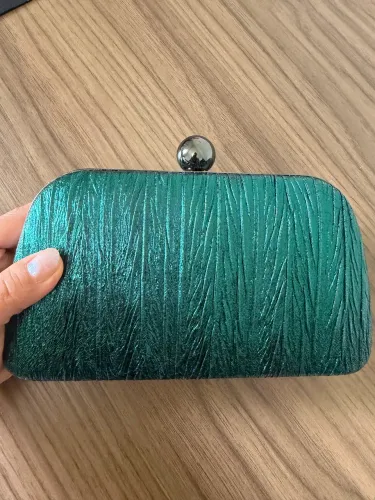 Bolsa Clutch Feminina Elegante Texturizada com Brilho Alça Transversal Festa e Noite