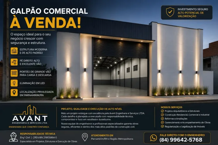 Galpão 200m2 em Parnamirim próximo da UPA de Nova Esperança