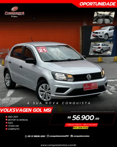 Volkswagen Gol Geração VII MSI 1.6 8V Flex Mec. 4P 2021