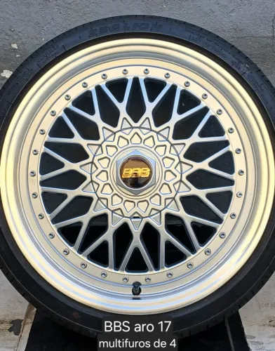 BBS aro 17 multifuros de 4 c/ pneus 195/40 novos