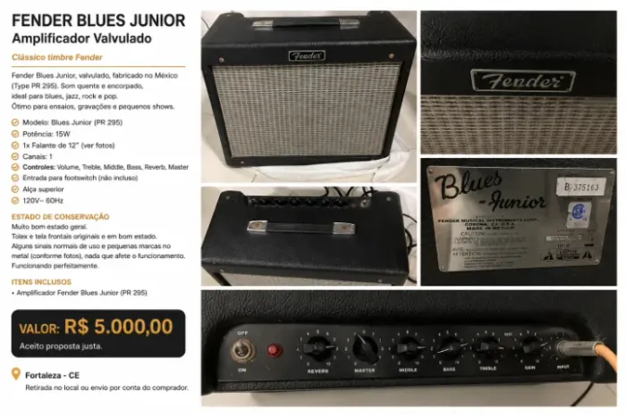 Fender Blues Júnior Valvulado.