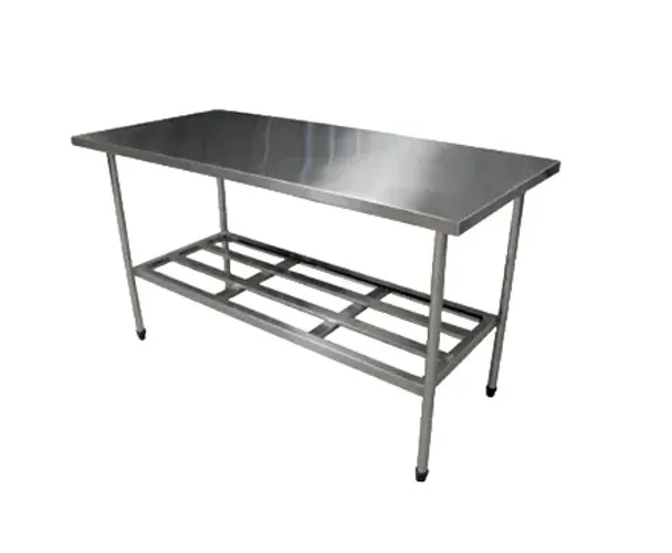 7005 - MESA TOTAL INOX 1.40X70 C/PRAT. ACO 430 / MARCA: BARONESA