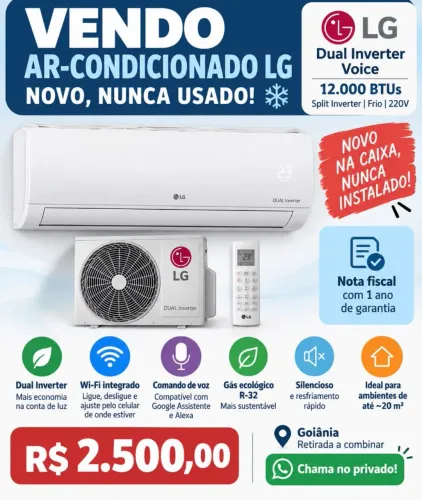 Ar Condicionado LG Novo, 12 mil btus