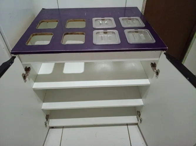 Bancada para guloseimas de açaí 