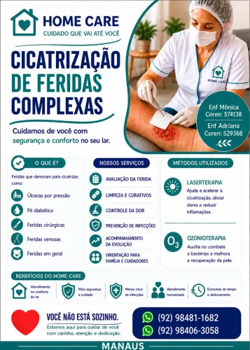 ? Feridas que Não Cicatrizam? Atendimento Especializado em Casa