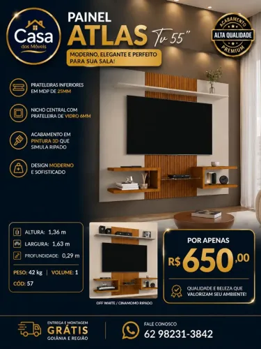 Painel Atlas Tv até 55 polegadas 