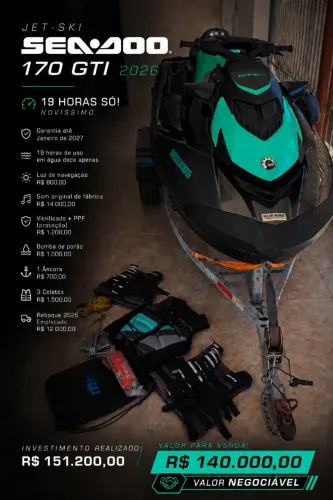 JET SKI SEA DOO 170 GTI 2026 - NOVÍSSIMO