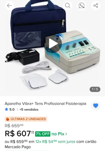 Aparelho fisioterapia massagem profissional 400 reais