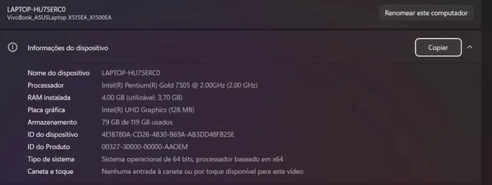 Notebook Asus