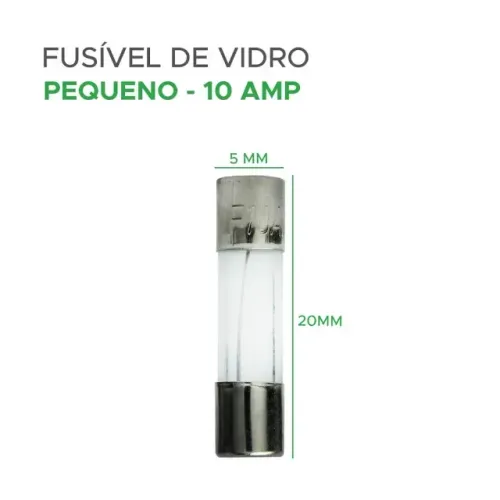 Fusível De Vidro 5x20 Pequeno Kit Com 05 Peças 10A 250V