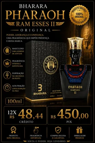 PERFUME MASCULINO BHARARA PHARAOH RAMESSES II ORIGINAL