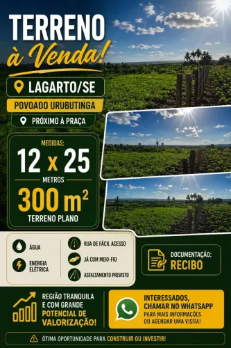 OPORTUNIDADE !! VENDE-SE Terreno. 12 x 25
