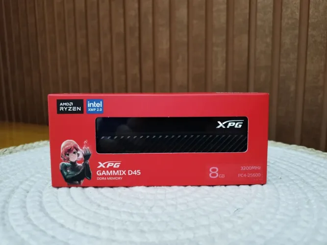 Memoria Adata XPG Gammix D45, 8GB (1x8GB), DDR4, 3200Mhz, C16, Preto, AX4U32008G16A-CBKD45